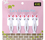 Прищепки декоративные пластиковые Sima-Land, 4 шт., «Коты», высота 7 см, белые Прищепки декоративные пластиковые Sima-Land, 4 шт., «Коты», высота 7 см, белые