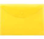 Папка-конверт пластиковая на кнопке inФормат, толщина пластика 0,15 мм, прозрачная желтая