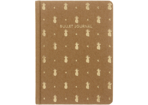 Книжка записная Bullet Journal, 145×195 мм, 80 л., точки, «Ананасы»
