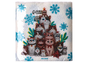 Салфетки сервировочные Sima-Land, 24×24 см, 20 шт., «С Новым Годом: коты»