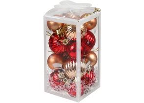 Набор шаров елочных «ЮниПрессМаркет» (пластик), 16 шт., диаметр 3/4 см, ассорти