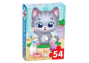 Пазлы детские Sima-Land, 17,5×13 см, 54 элемента, «Радостный котик»