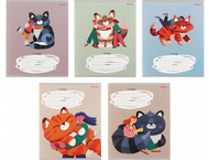 Тетрадь школьная А5, 12 л. на скобе «Ласковые котята»