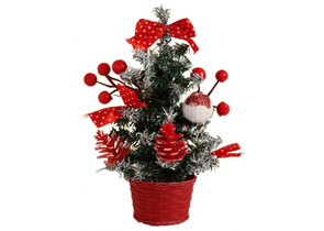 Елка декоративная настольная «Праздничная. Бантик в горох», 10×17 см