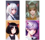 Тетрадь школьная А5, 40 л. на скобе Meshu Neko, 150×210 мм, клетка, ассорти