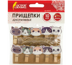 Прищепки декоративные со шпагатом, 10 шт., длина 3,5 см