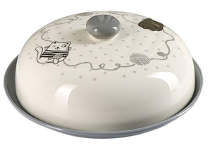 Блинница-тарелка доломитовая «Уютные коты», 23×10 см