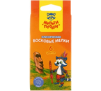 Мелки восковые «Енот на острове Пасхи», 6 цветов, 6 шт., диаметр 8 мм, длина 90 мм