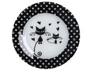 Тарелка стеклянная обеденная «Котики»