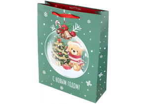 Пакет подарочный новогодний Meshu, 33×42×12 см, Christmas Bear