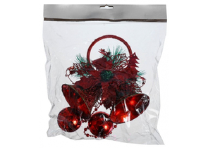 Украшение новогоднее «Зимнее волшебство. Колокольчики», 19×41 см, красное