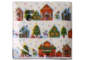 Салфетки сервировочные Sima-Land, 24×24 см, 20 шт., «С Новым Годом. Домики»